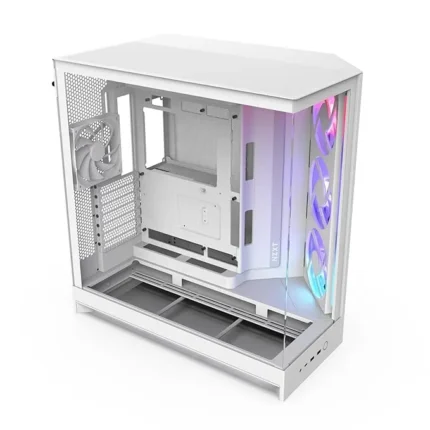 NZXT H9 Flow RGB Large Dual-Chamber Mid-Tower Gaming Cabinet - White