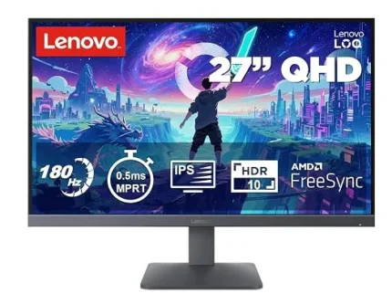Lenovo LOQ 27Q-10 | 27" (68.5cm) QHD (2560x1440) IPS 180Hz Gaming Monitor